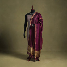 Purple - handloom silk cotton maheshwari dupatta 45