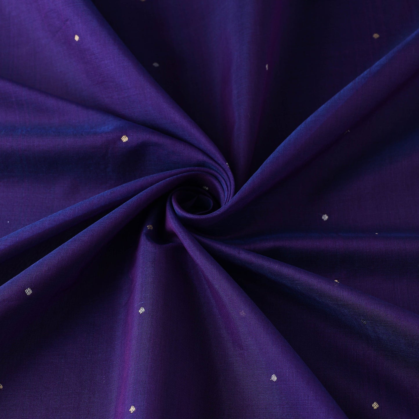 Purple Handloom Silk Cotton Zari Buti Chanderi Fabric
