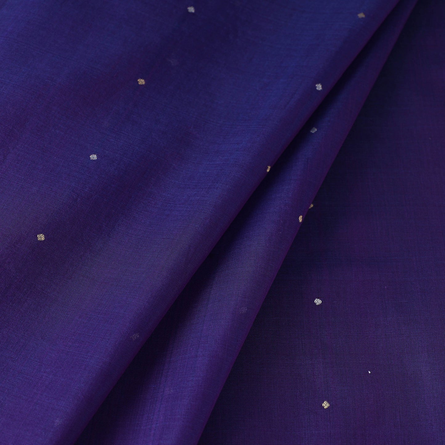Purple Handloom Silk Cotton Zari Buti Chanderi Fabric