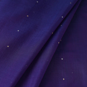 Purple Handloom Silk Cotton Zari Buti Chanderi Fabric