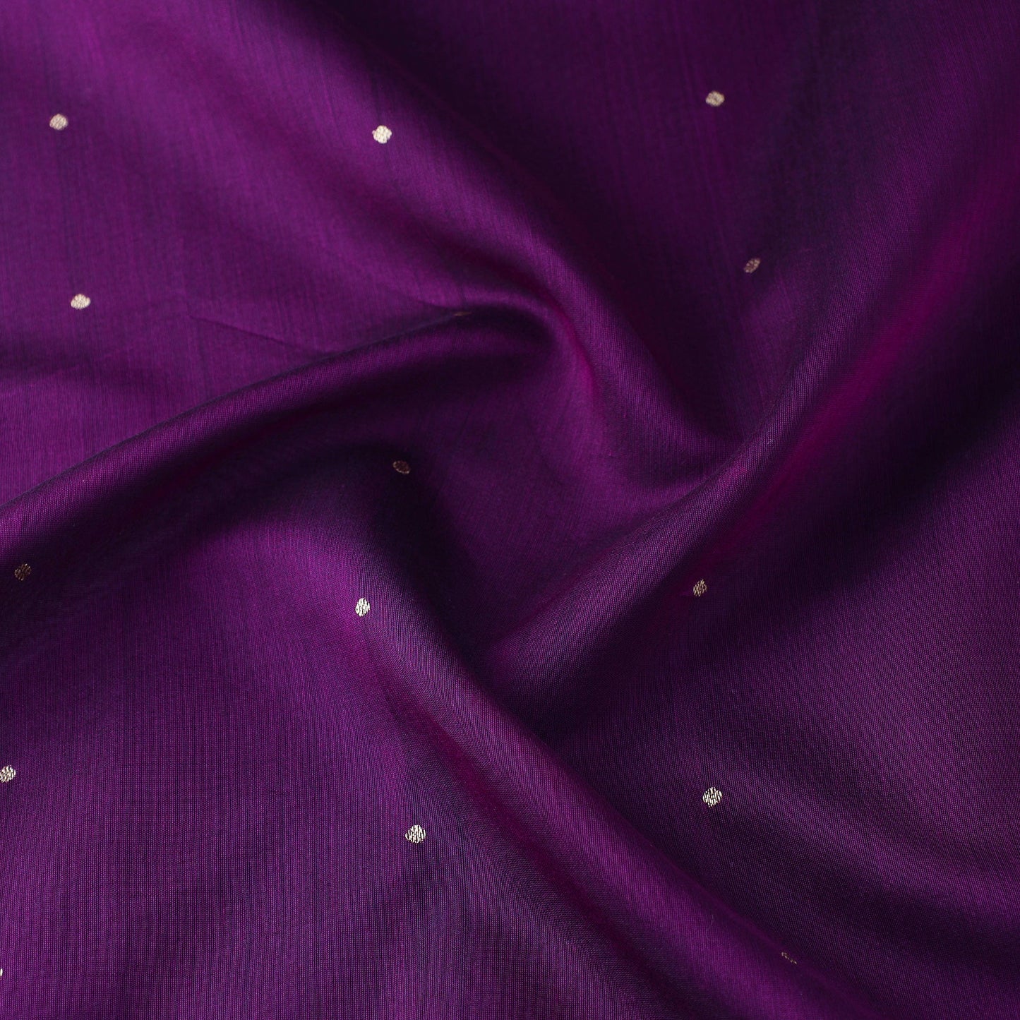 Purple Handloom Silk Cotton Zari Buti Chanderi Fabric