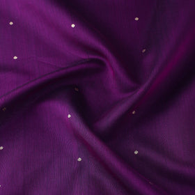 Purple Handloom Silk Cotton Zari Buti Chanderi Fabric
