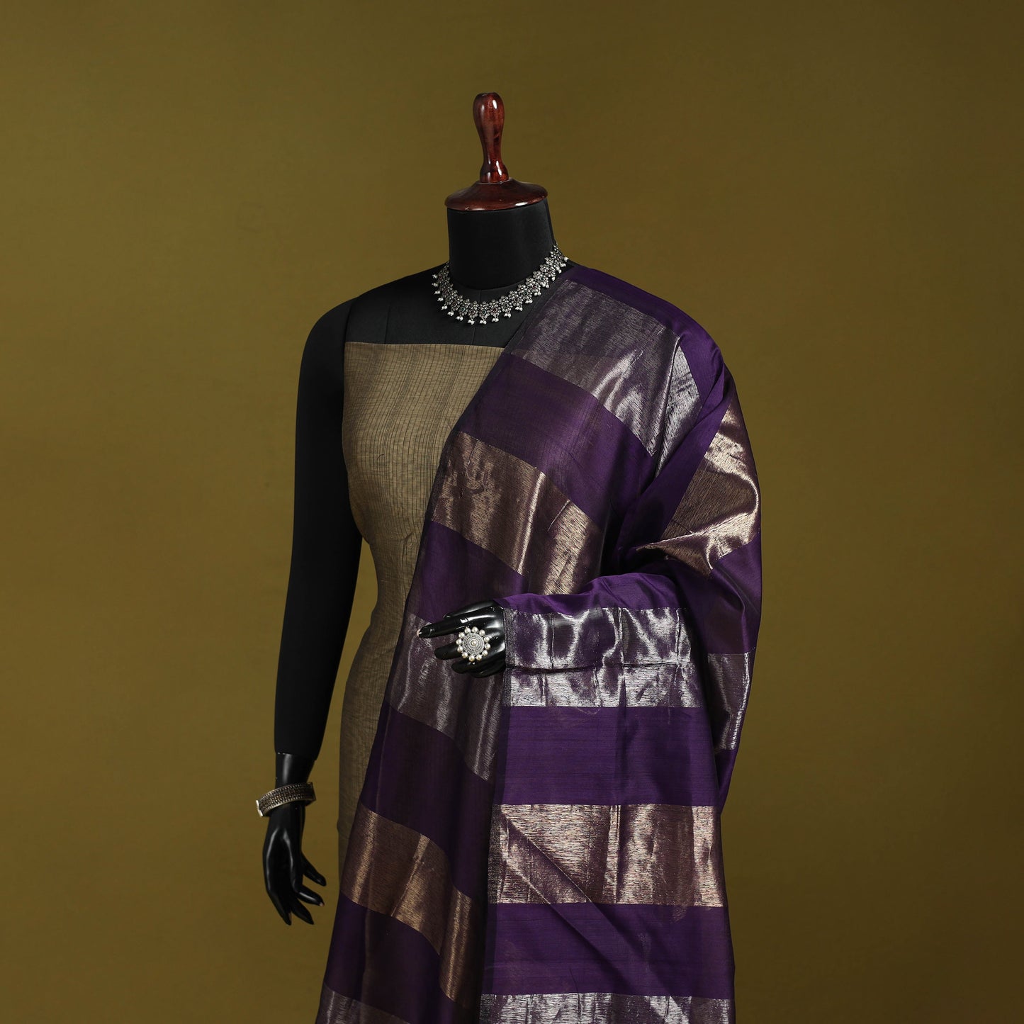 Handloom silk cotton zari work maheshwari dupatta 37