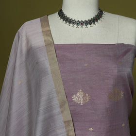 Handloom zari buti chanderi silk 2pc unstitched dress