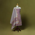 Handloom zari buti chanderi silk 2pc unstitched dress