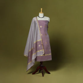 Handloom zari buti chanderi silk 2pc unstitched dress
