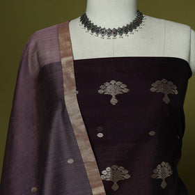 Handloom zari buti chanderi silk 2pc unstitched dress