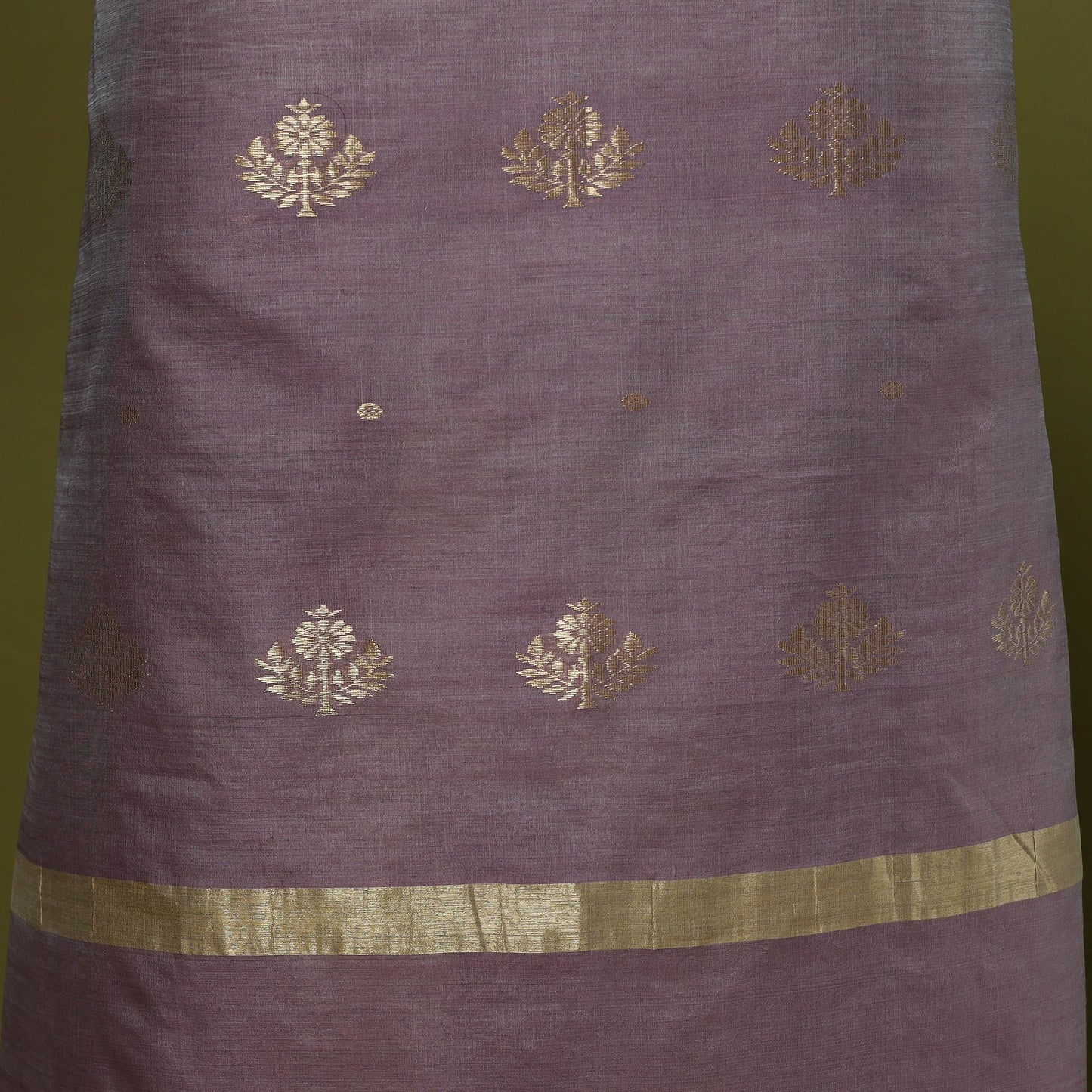 Handloom zari buti chanderi silk 2pc unstitched dress