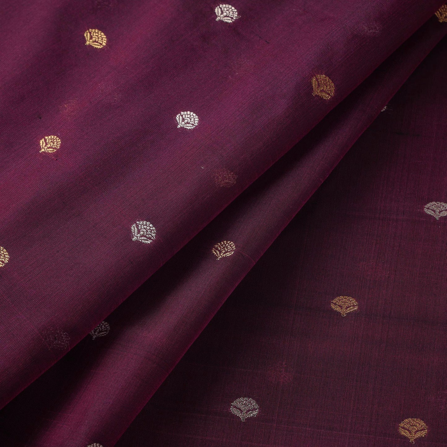 Handloom zari buti pure chanderi silk fabric 05