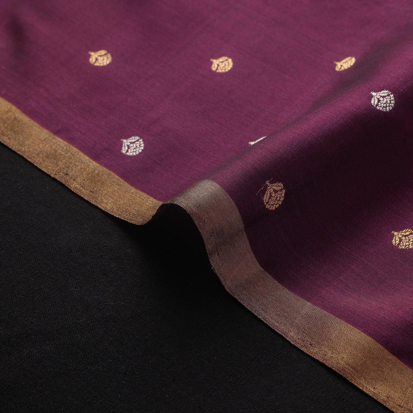 Handloom zari buti pure chanderi silk fabric 05