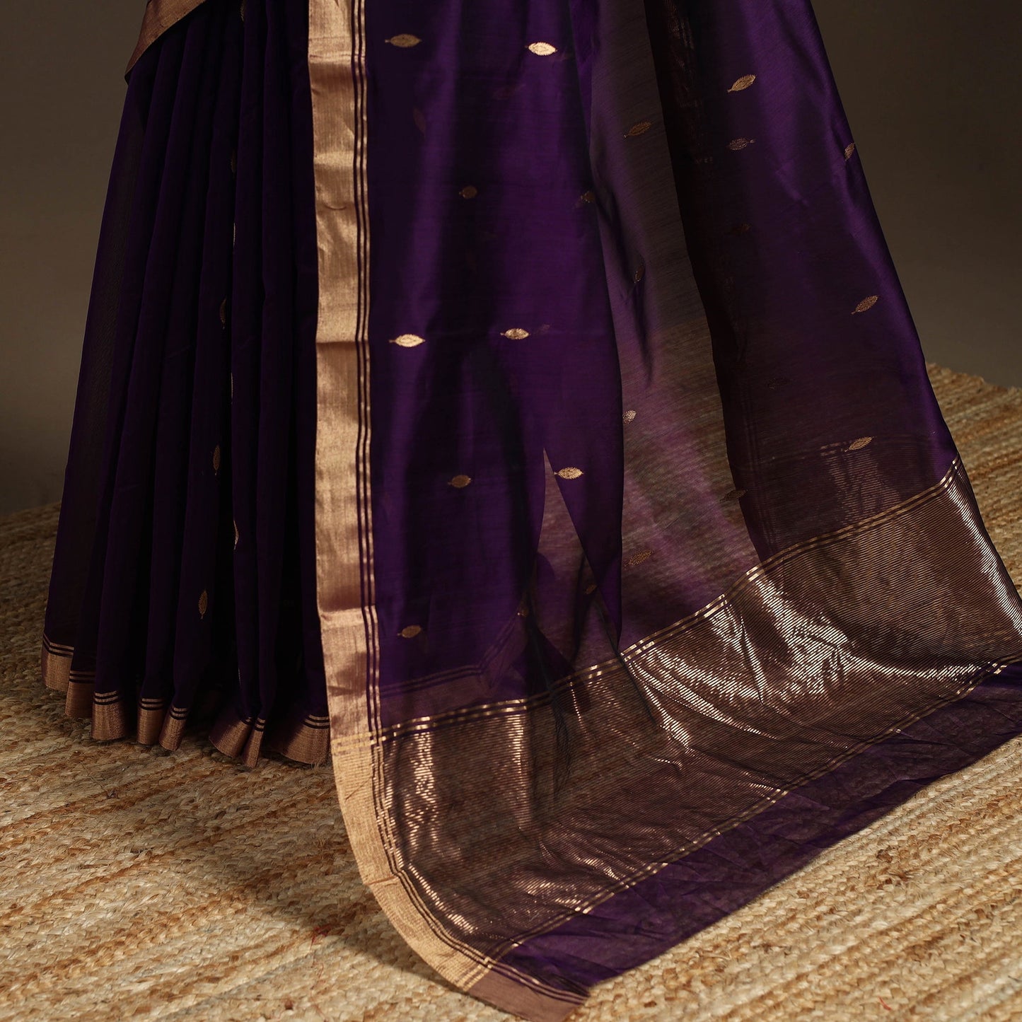 Handloom zari work chanderi silk saree 22 - handcrafted