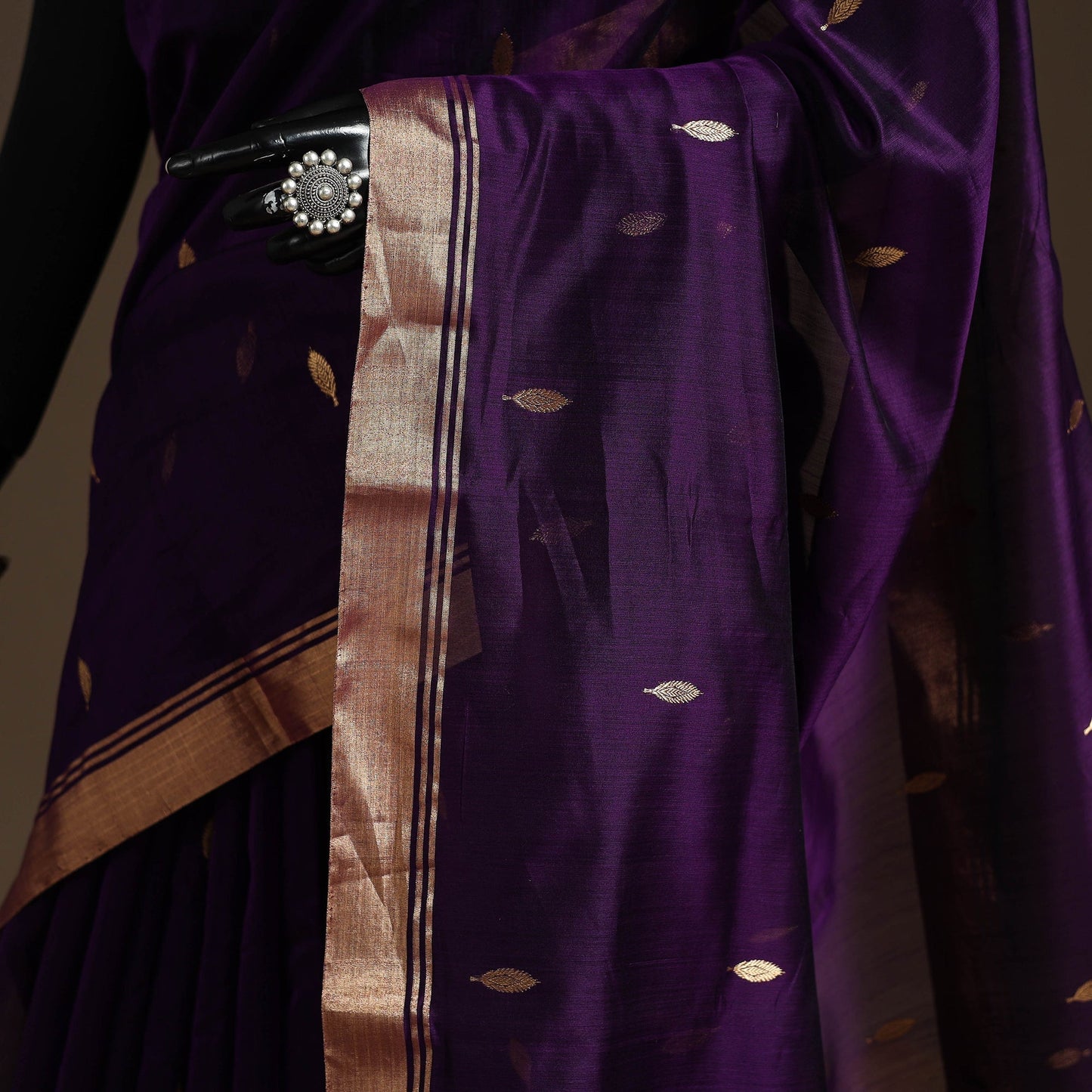 Handloom zari work chanderi silk saree 22 - handcrafted