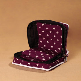 Purple Handmade 4 Pockets Cotton Jewellery Bag