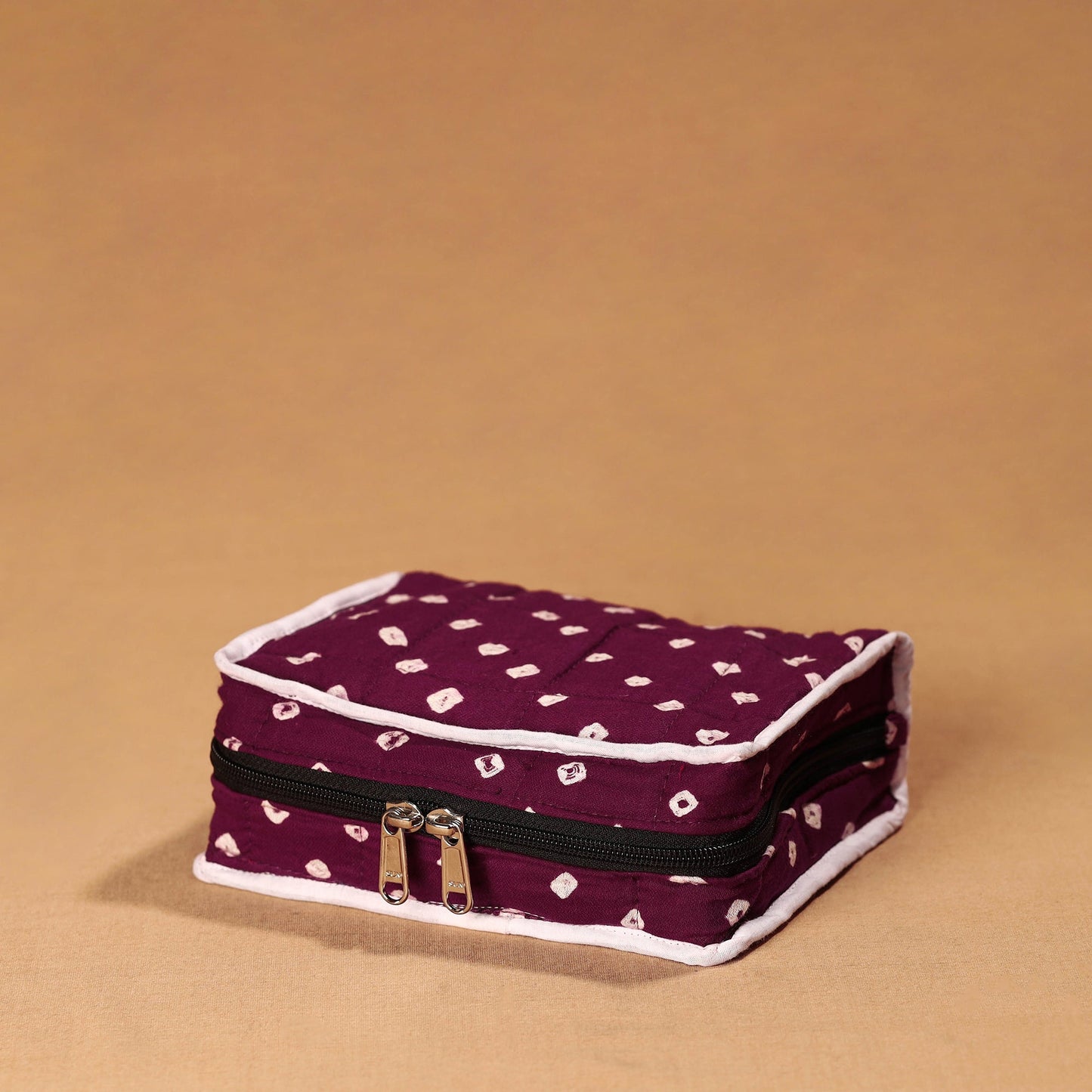 Purple Handmade 4 Pockets Cotton Jewellery Bag