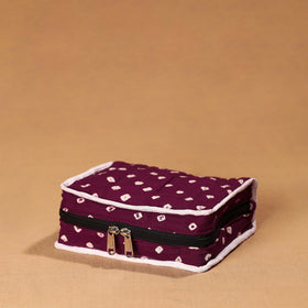 Purple Handmade 4 Pockets Cotton Jewellery Bag