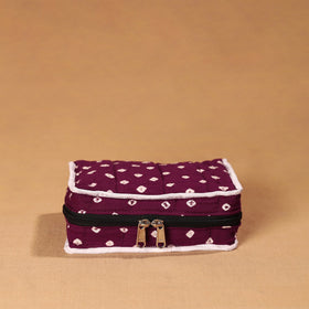 Purple Handmade 4 Pockets Cotton Jewellery Bag