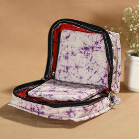 Purple Handmade 4 Pockets Cotton Jewelry Bag 07