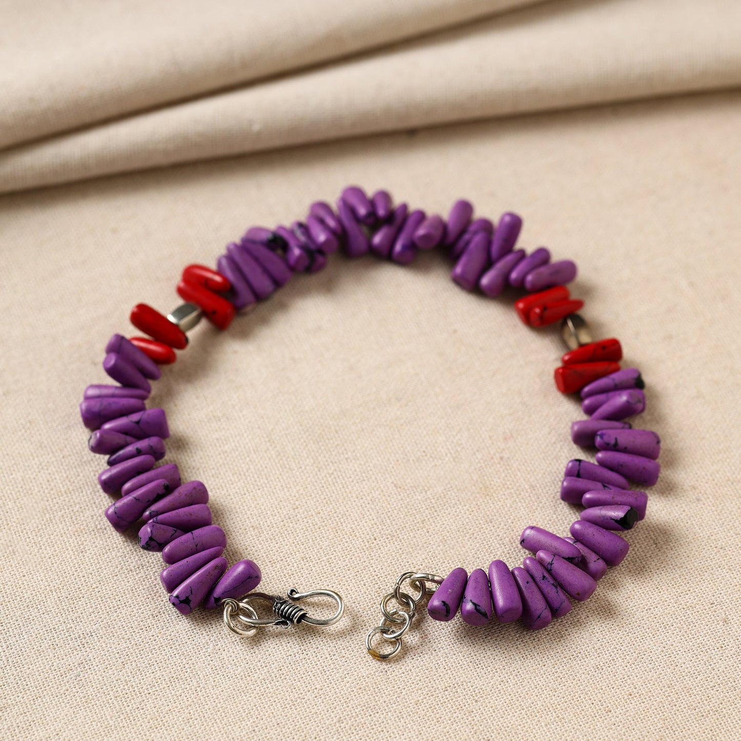   Handmade Beads & Metal Anklet 06 