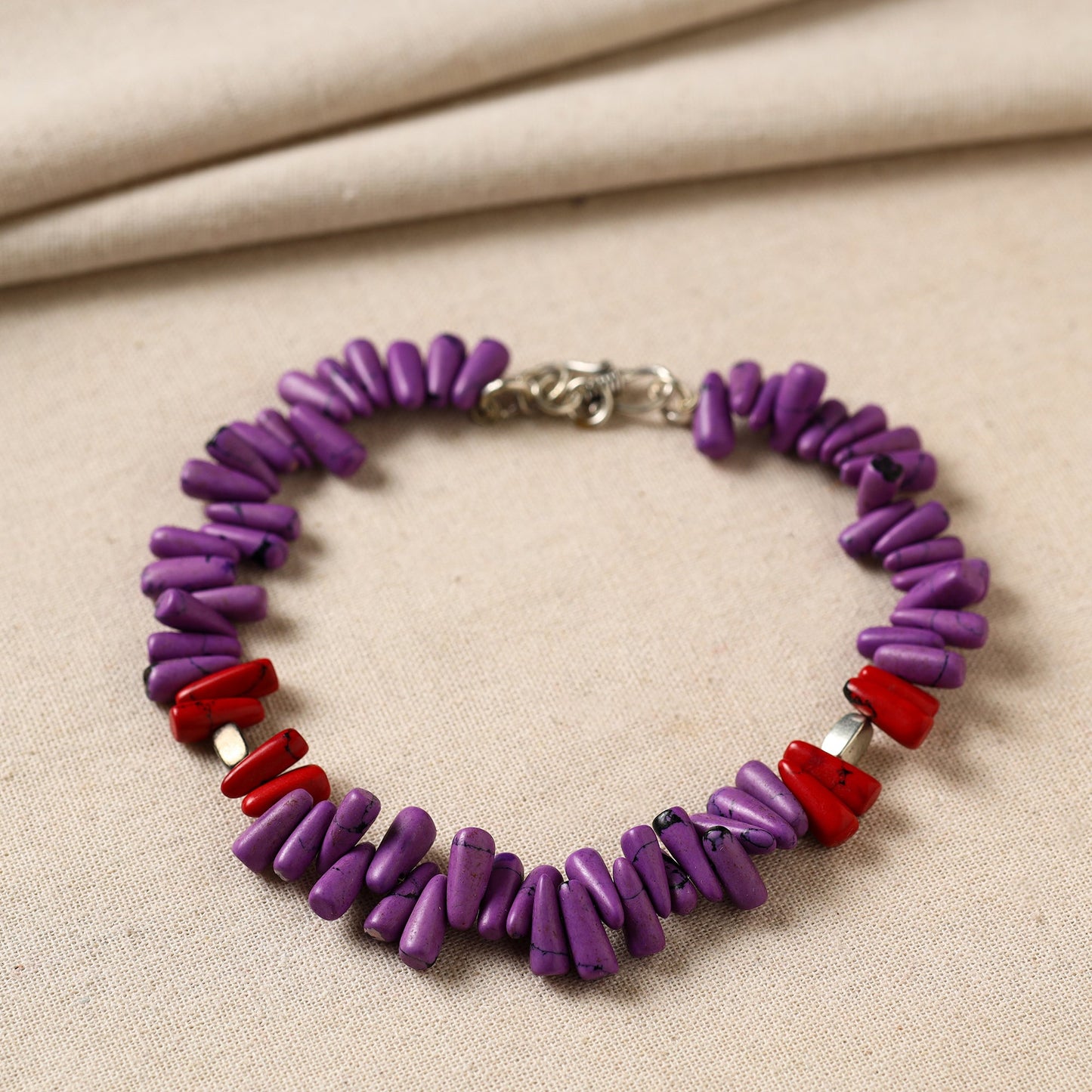   Handmade Beads & Metal Anklet 06 