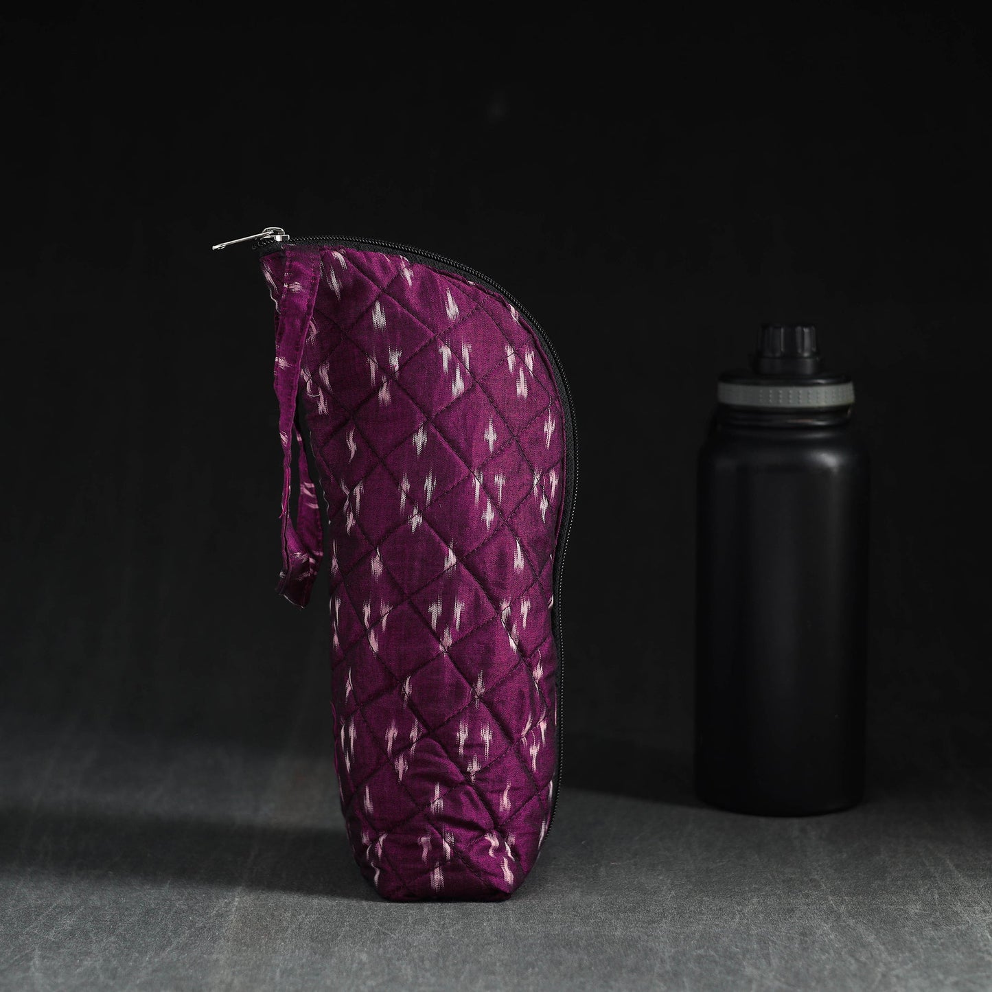 Purple Handmade Cotton 1L Water Bottle Cover