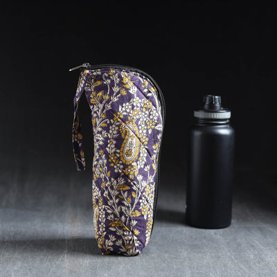 Purple Handmade Cotton 1L Water Bottle Cover