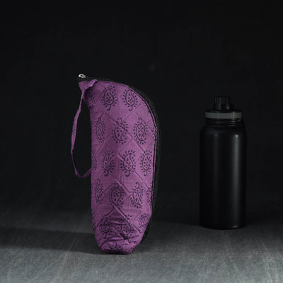 Purple Handmade Cotton 1L Water Bottle Cover
