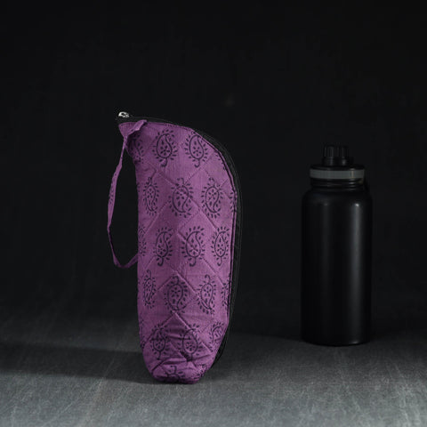 Purple Handmade Cotton 1L Water Bottle Cover