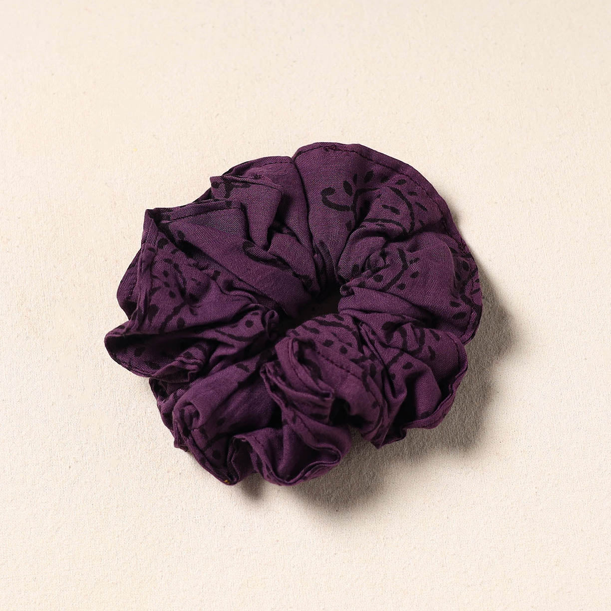 Purple Handmade Cotton Elastic Rubber Band/Scrunchie