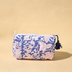  Handmade Cotton Fabric Quilted Utility Pouch With Tassel 