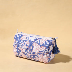  Handmade Cotton Fabric Quilted Utility Pouch With Tassel 