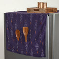 Handmade Cotton Purple Fridge Top Cover with Multiple Pockets