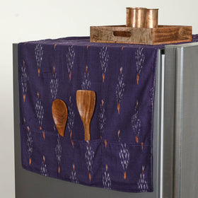 Handmade Cotton Purple Fridge Top Cover with Multiple Pockets