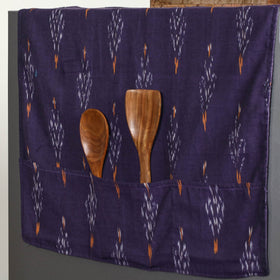 Handmade Cotton Purple Fridge Top Cover with Multiple Pockets