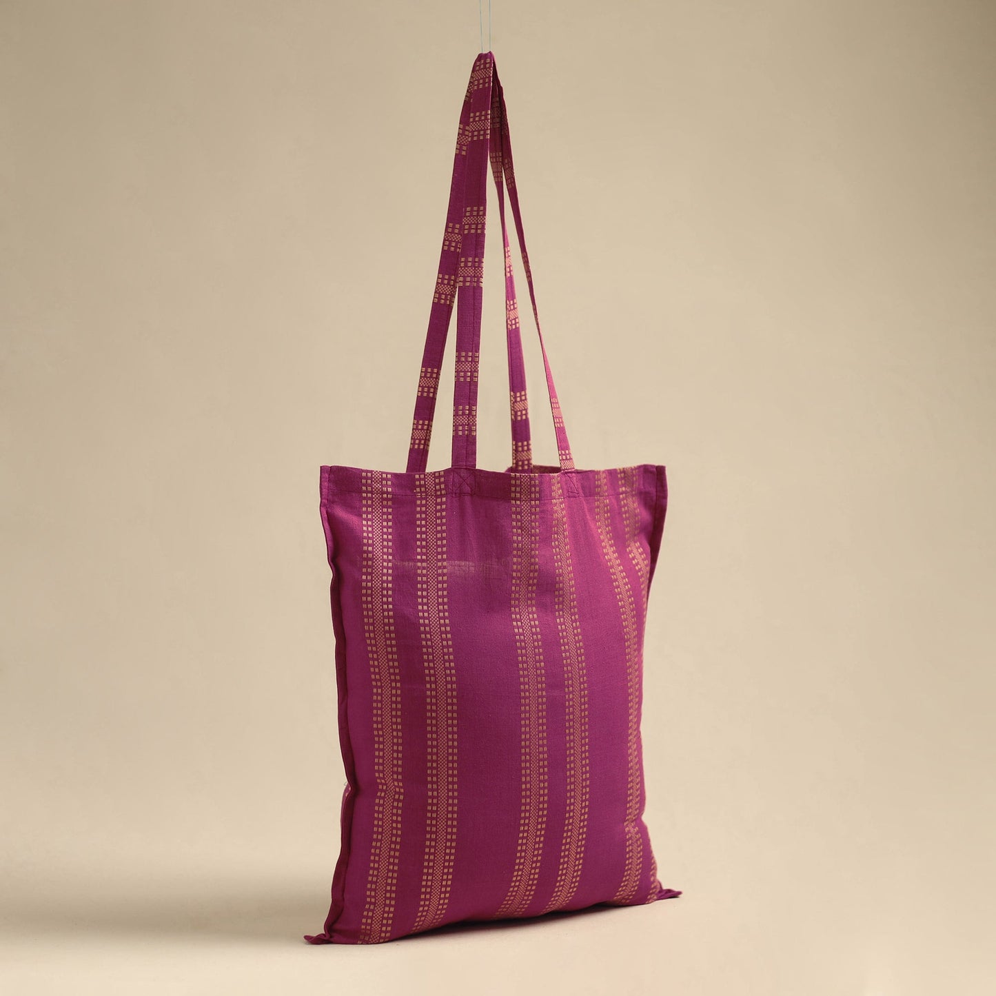 Purple Handmade Cotton Jhola Bag