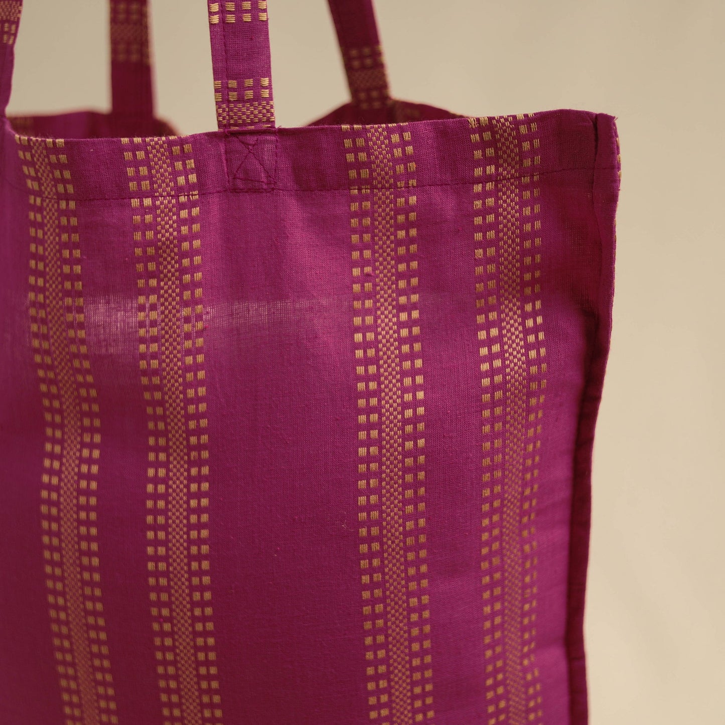 Purple Handmade Cotton Jhola Bag