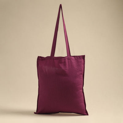Purple Handmade Cotton Jhola Bag