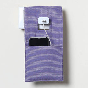 Purple Handmade Cotton Mobile Charging Holder