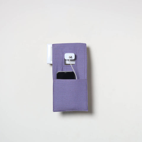 Purple Handmade Cotton Mobile Charging Holder