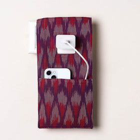 Purple Handmade Cotton Mobile Charging Holder