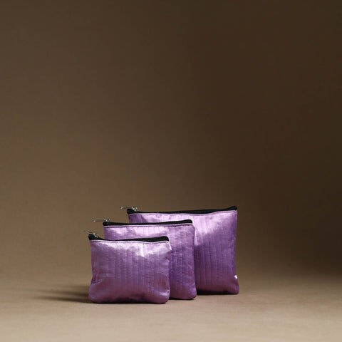 Purple - handmade cotton multipurpose utility pouches (set