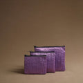 Purple - handmade cotton multipurpose utility pouches (set