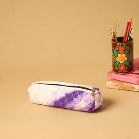 Purple - handmade cotton quilted pencil pouch 05