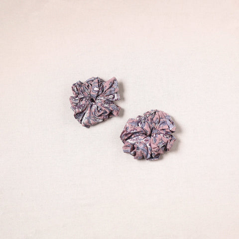 Purple - handmade cotton rubber bands/scrunchies (set of 2)