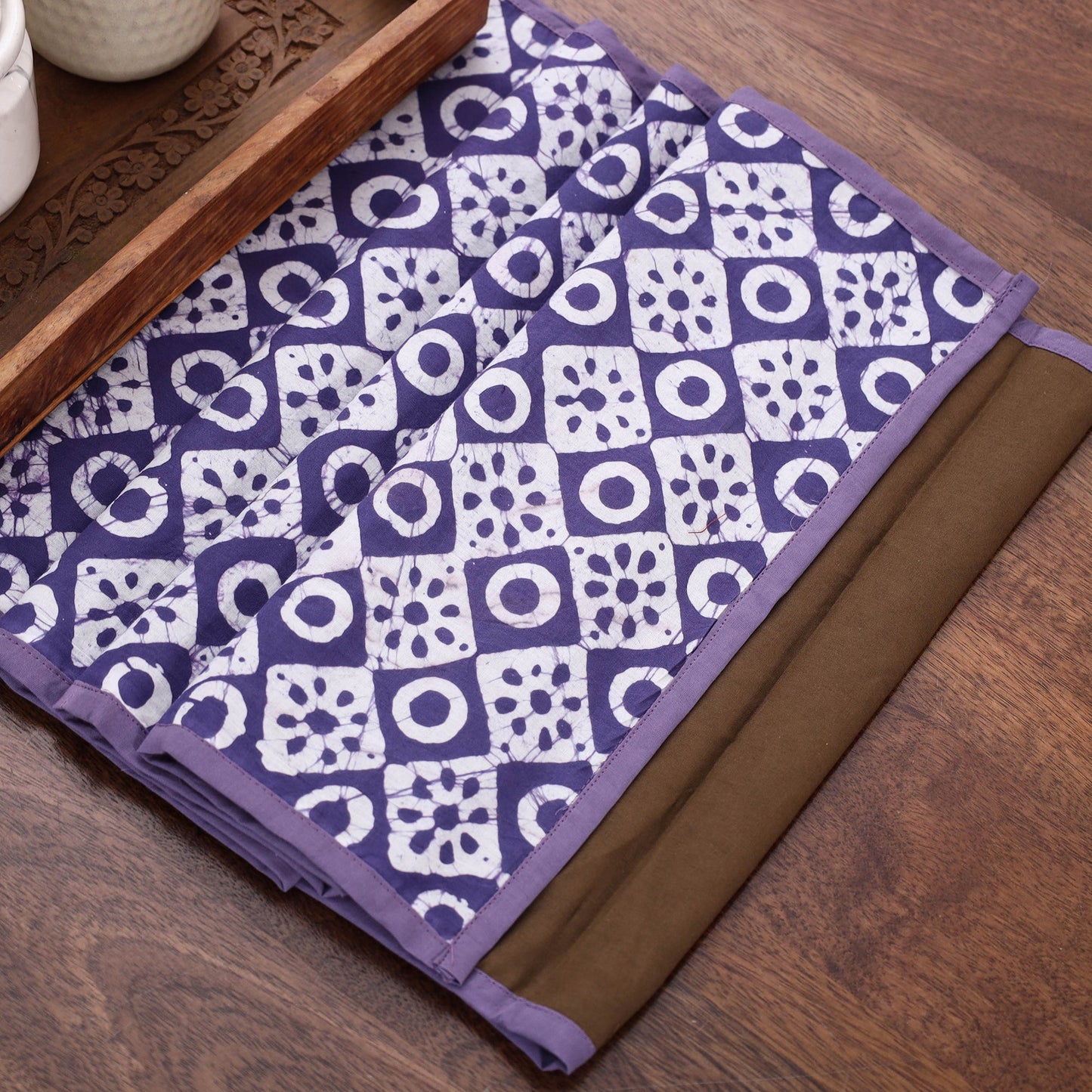 Purple Handmade Cotton Table Runner