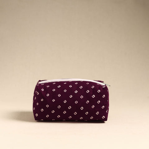  Purple Handmade Cotton Toiletry Pouch 