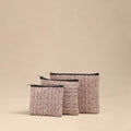 Purple Handmade Cotton Utility Pouches (Set of 3)
