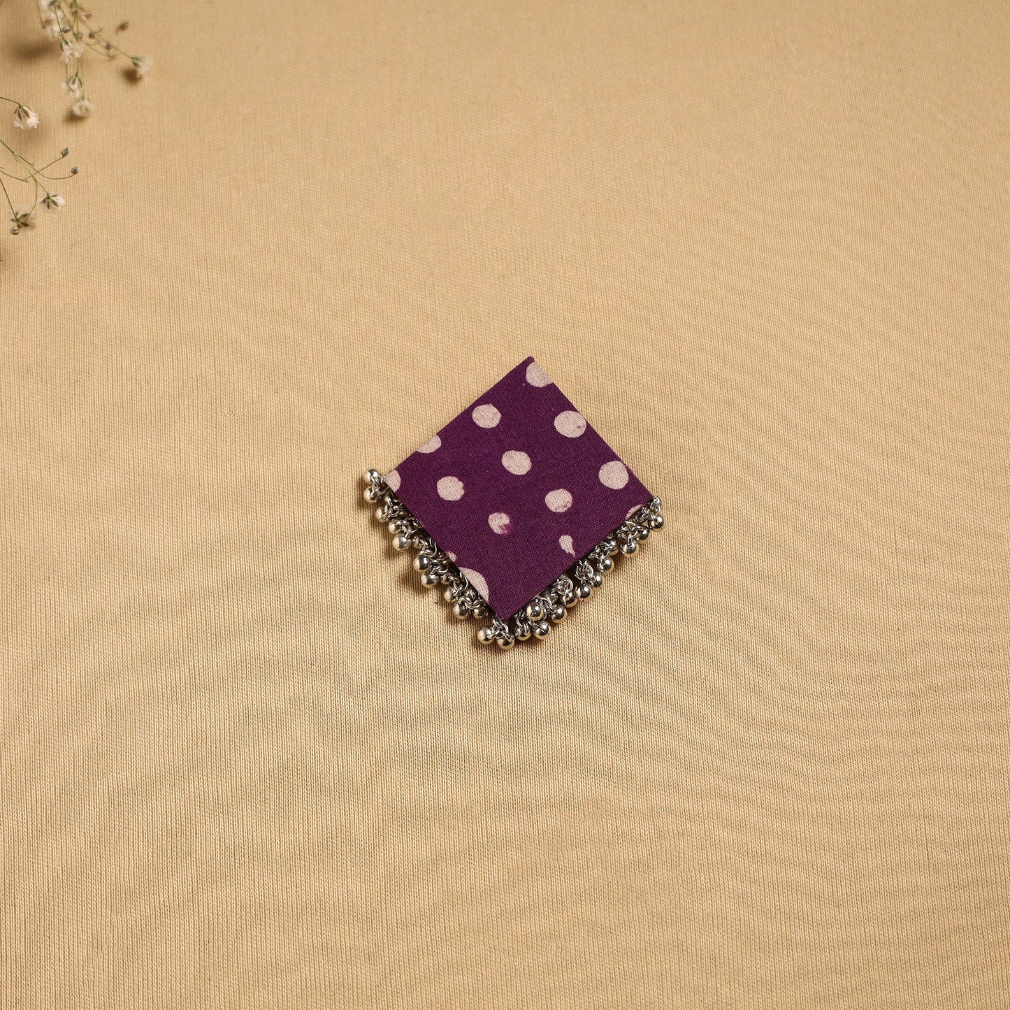 Handmade fabart ghungroo work hair clip 02 - handcrafted