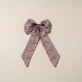 Purple Handmade Fabric Bow Hair Clip