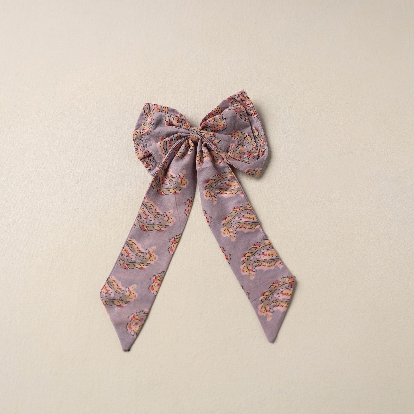 Purple Handmade Fabric Bow Hair Clip