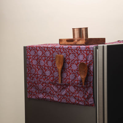 Handmade fridge top cover with multiple pockets 04